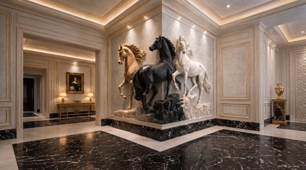 Equestrian Relief Sculpture